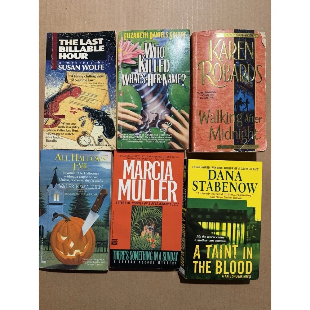 Lot‎ of 10 random murder mystery novel paperback books, various authors B8